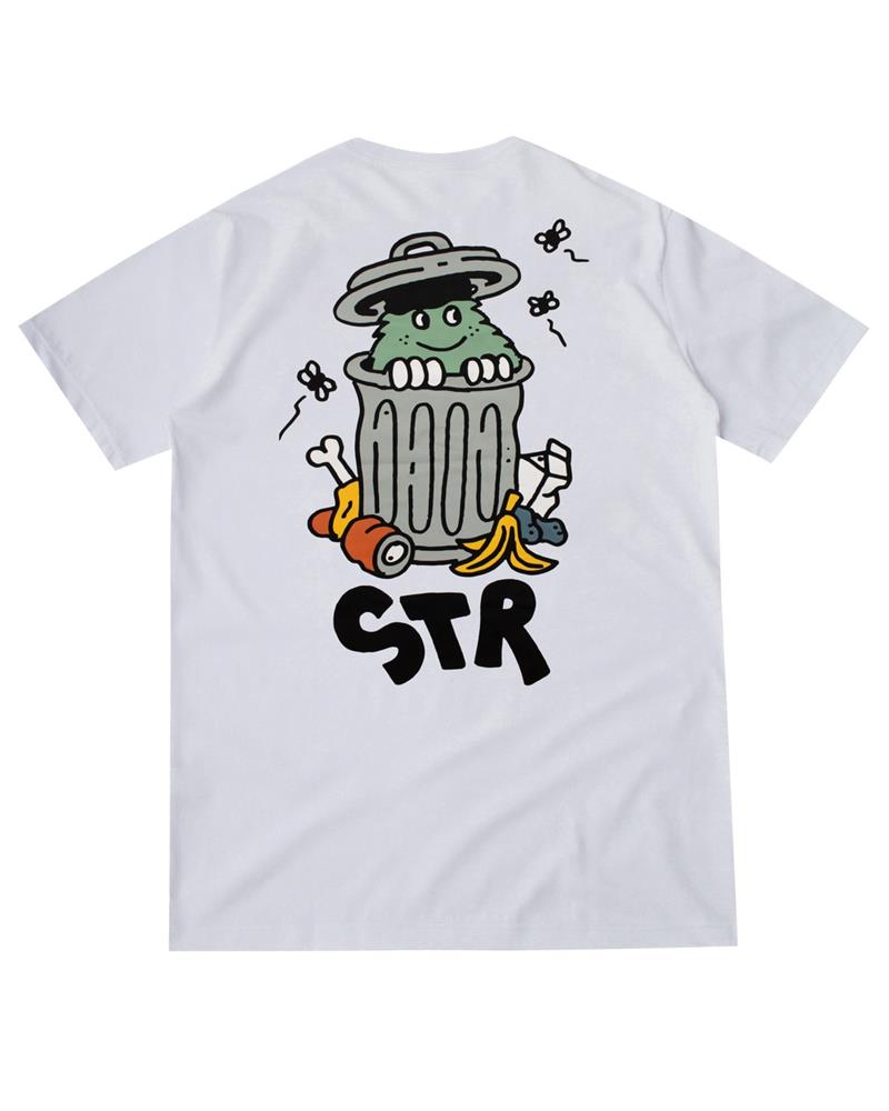 Camiseta Stranger Trash Can Branca Camisetas