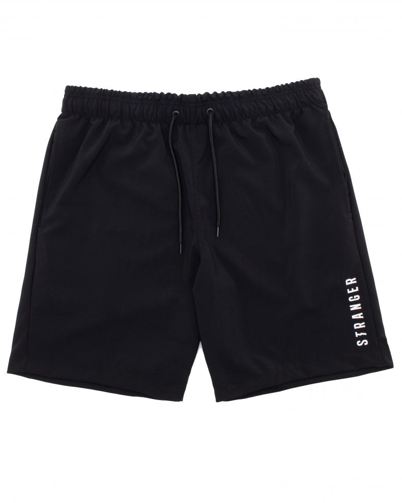 Shorts Stranger Vertical Logotypes Preta Bermudas Stranger