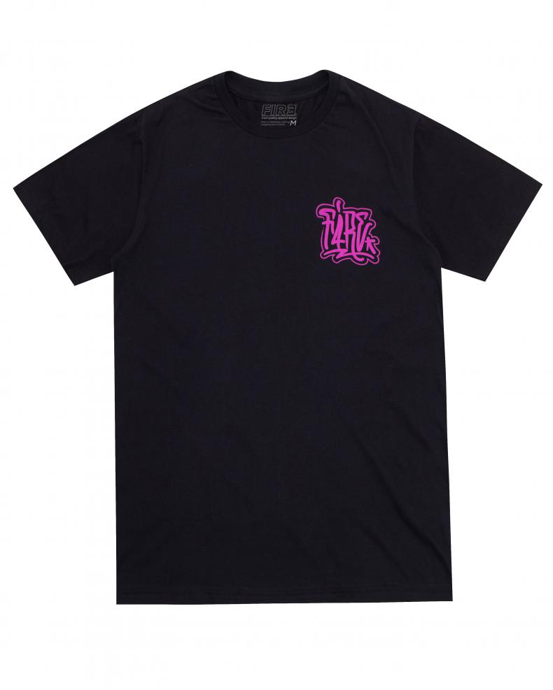 Camiseta Básica Fire Basic Fresh Tag Pink Preta