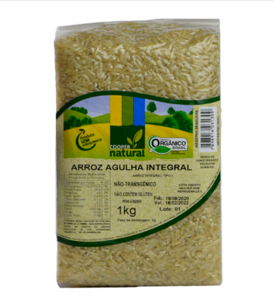 Arroz Agulha Integral Organico Coopernatural Kg Alimentos E Bebidas