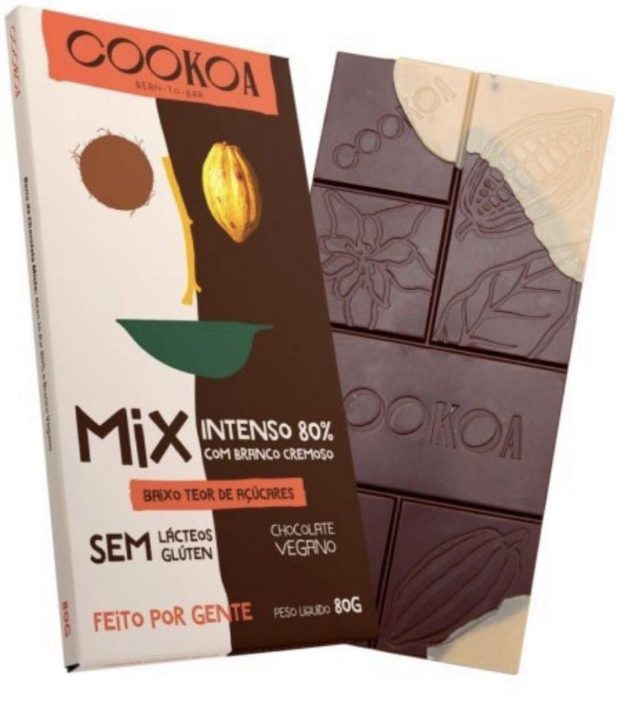 Barra De Chocolate Mix Intenso 80 Cacau Cookoa 80g Alimentos E