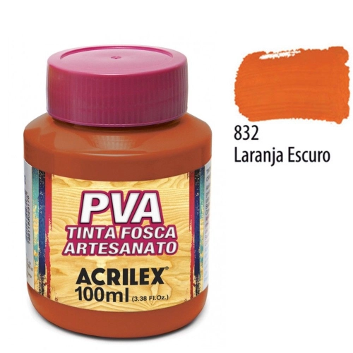 Tinta Fosca Pva P Artesanato Ml Laranja Escuro Acrilex Acess Rios