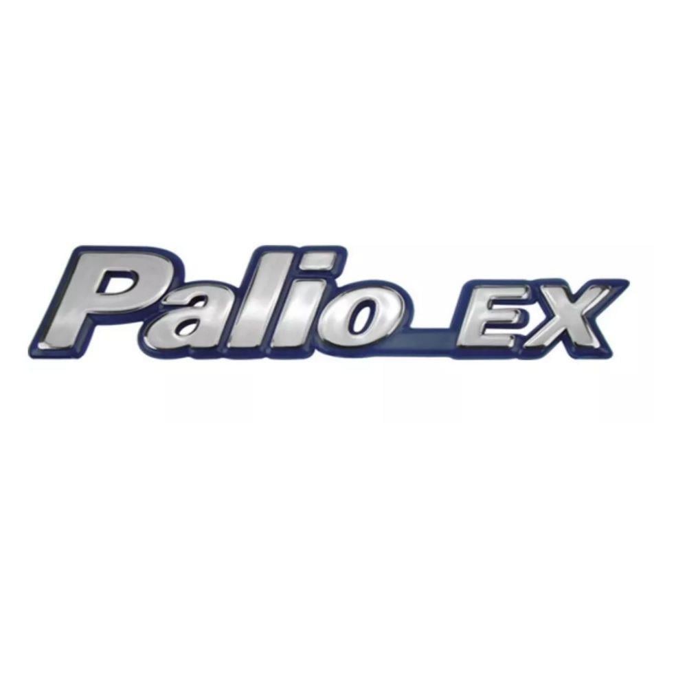 Emblema Adesivo Palio EDX Fiat Cromado Fundo Azul