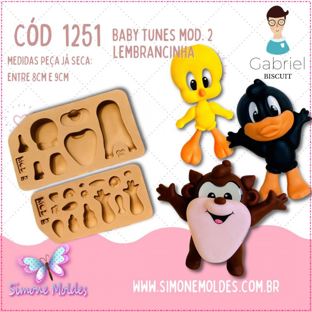 Baby Tunes Modelo 2 Moldes de Silicone Coleção Gabriel Biscuit