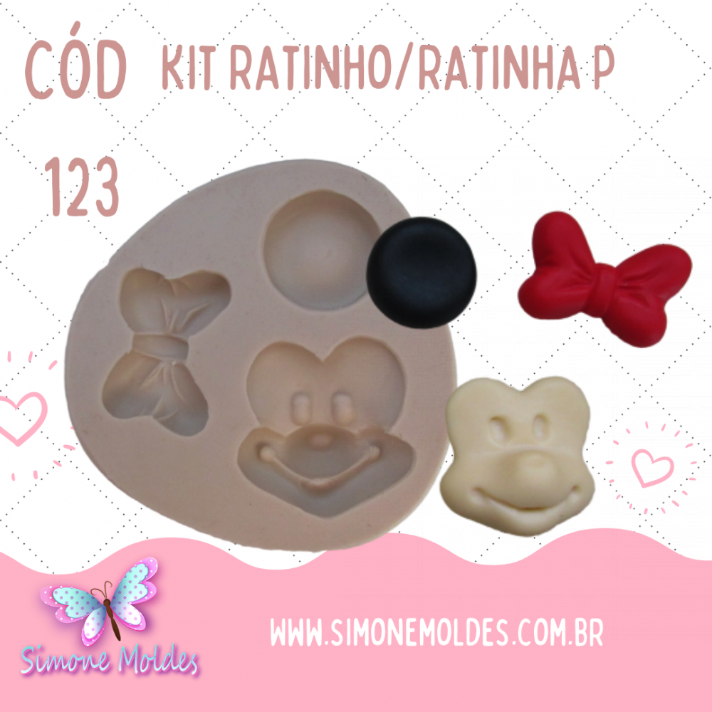 Kit Ratinho Ratinha P cód 123 Moldes de Silicone Personagens