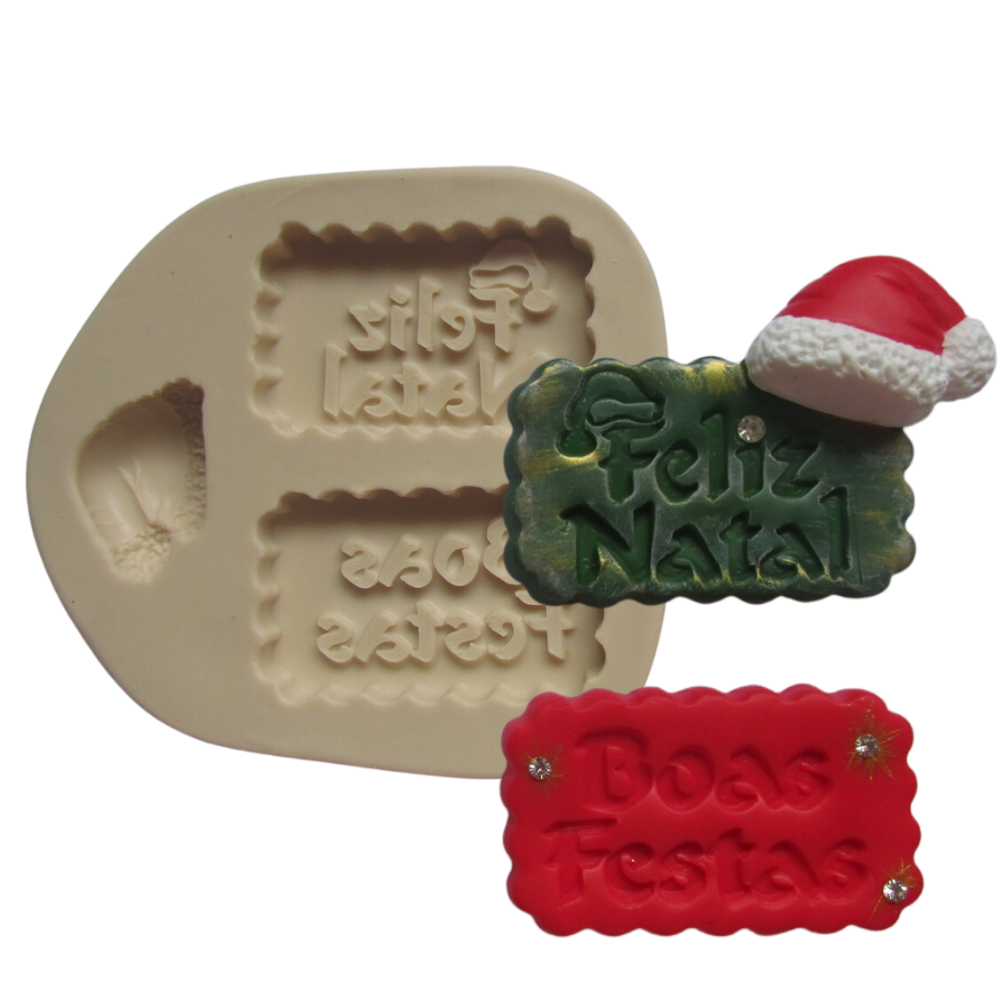 Tags de Natal cód 212 Moldes de Silicone Natal Simone Moldes