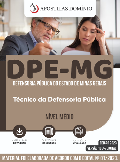 Apostila DPE MG 2023 Técnico da Defensoria Pública APOSTILAS DPE