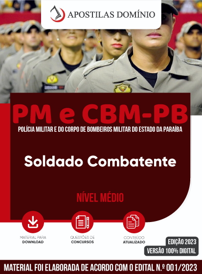 Apostila PM E CBM PB 2023 Soldado Combatente APOSTILAS POR ESTADO