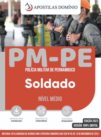 Apostila concurso PM PE 2023 Soldado da Polícia Militar