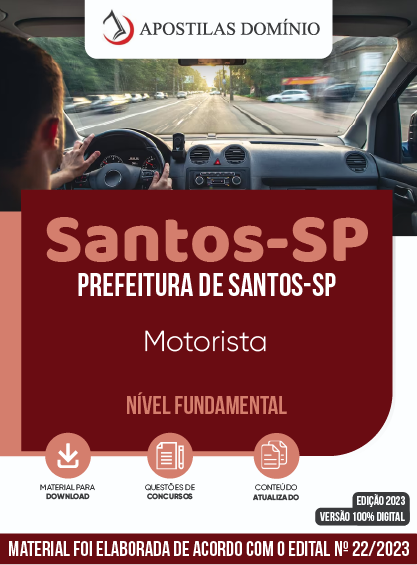 Apostila Prefeitura De Santos SP 2023 Motorista Apostila Concurso