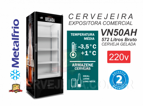 Cervejeira Expositor Vertical Metalfrio All Black Porta De Vidro 572