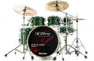 Bateria Odery Equalizer EQ.220 Emerald Green 22",8",10",12",16" com Ferragens e Cascos com Maple