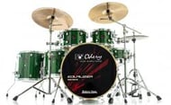 Bateria Odery Equalizer EQ.220 Emerald Green 22",10",12",14",16" com Ferragens e Cascos com Maple