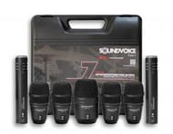 Kit de Microfones Soundvoice SKD-07 com 7 Peças com Hard Case 2 overs, 1 bumbo, 3 tons e 1 caixa