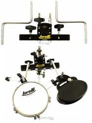 Clamp de Percussão Duplo Torelli TA452 Mini Rack para Fixar 2 Acessórios na Estante