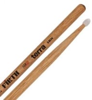 Baqueta Vic Firth American Classic Terra Padrão 5B Nylon Clássica 5BTN Hickory resina envelhecida