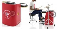 Bateria Cajón Percussion Gig Box GB-VR Vermelho Mini Bateria Cajón Kit Compacto