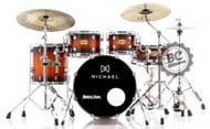 Bateria Michael Evolve Maple Lacquer Sunburst LSB 20",10",12",14" com Ferragens e Aros Powerhoop