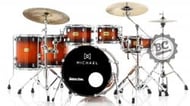 Bateria Michael Evolve Maple Lacquer Sunburst LSB 20",10",12",14",16" com Ferragens e Aros Powerhoop