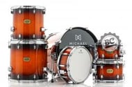 Bateria Michael Evolve Maple Lacquer Sunburst LSB 20",10",12",14",16" (Shell Pack) com Aros Powerhoop