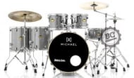 Bateria Michael Legacy Birch Bright Grey BRG 20",10",12",14",16" Ferragens duplas e 2 estantes