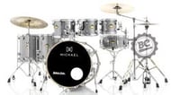 Bateria Michael Legacy Birch Bright Grey BRG 20",8",10",12",14",16" Ferragens duplas e 2 estantes