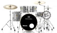 Bateria Michael Legacy Birch Bright Grey BRG 20",10",12",14" Ferragens duplas e 2 estantes