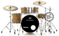 Bateria Michael Legacy Birch Forest FRT 22",10",12",16" com Ferragens duplas e 2 estantes