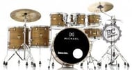 Bateria Michael Legacy Birch Forest FRT 22",8",10",12",14",16" com Ferragens duplas e 2 estantes