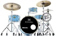 Bateria Michael Legacy Slim Compacta Vintage Blue 20x8", tom 10", surdo 13" e caixa (Shell Pack)