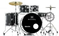 Bateria Michael Trinity Black DMT222BK com Bumbo 22",10",12",16" com Ferragens, Pratos e Banco