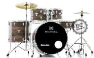 Bateria Michael Trinity Matte Oaky DMT322MDK com Bumbo 22",10",12",16" c/ Ferragens, Pratos e Banco