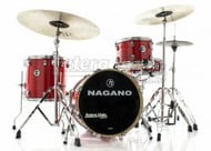 Bateria Nagano World Be Bop Dark Wine com Bumbo 18", Tom 12", Surdo 14", Caixa e Ferragens