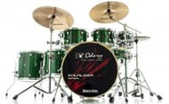 Bateria Odery Equalizer EQ.220 Emerald Green 22",8",10",12",14",16" Ferragens e Cascos com Maple