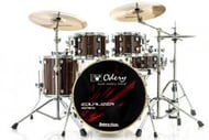 Bateria Odery Equalizer EQ.200 Roma Ebony 20",10",12",14" com Ferragens e Cascos com Maple