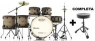 Bateria RMV FiberTech Avelã Wood 22",10",12",14",16" com Banco, Pratos e Ferragens (Exclusiva)