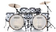 Bateria RMV FiberTech Bumbo Duplo Branca com 3 Tons, 2 Surdos, 2 Bumbos, Caixa 14x8" e Ferragens