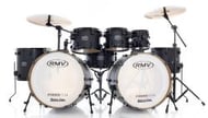 Bateria RMV FiberTech Bumbo Duplo Black com 3 Tons, 2 Surdos, 2 Bumbos, Caixa 14x8" e Ferragens