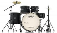 Bateria RMV FiberTech Silky Black 22",10",12",16" com Pratos, Baquetas e Ferragens (Exclusiva)