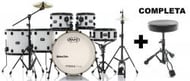 Bateria RMV FiberTech Silky Branca 20",10",12",14",16" com Banco, Pratos e Ferragens (Exclusiva)