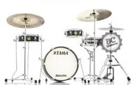 Bateria Tama Club-JAM Pancake Hairline Black Compacta com Bumbo 18", Tom, Surdo e Caixa (Shell Pack)