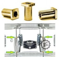 Buchas de Afinação Torelli TA085 Kit com 6 Buchas em Brass para Canoas de Tom, Surdo e Caixa interna