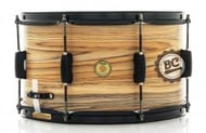 Caixa Tama Woodworks Art Grain Natural Zebrawood Wrap 14x8" Ballad Snare Matte Black Hardware