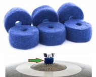 Feltros Tribal Percussion Kit com 6 Feltros (Azul) em Lã de Carneiro para Estante de Prato