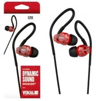 Fone de Ouvido Vokal In Ear E20 Red com Plug Stereo Controle de Volume e Compatível com Smartphones