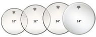 Kit de Peles Remo Emperor Clear Tons 10",12",14" Filme Duplo e 14" Porosa Caixa (10462) Made in USA
