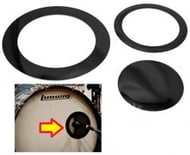 Molde e Pad Kick Torelli TA009 Preto para Fazer Furo no Bumbo Proteja a Furação com Anéis de 4.5" e 5.5"