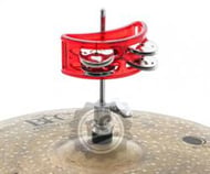 Pandeirola de Chimbal Torelli TPC307 Vermelho p/ fixar na haste da máquina de chimbal som chocalho