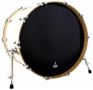 Pele Attack Drumheads Terry Bozzio Signature Thin Black Resonant 20" Resposta Preta de Bumbo TBBL20