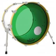 Pele Remo Powerstroke Colortone Green 20" Resposta Verde com Furo e Anel Muffle Abafador (11070)